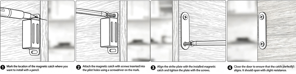 White Cabinet Catch Instruction