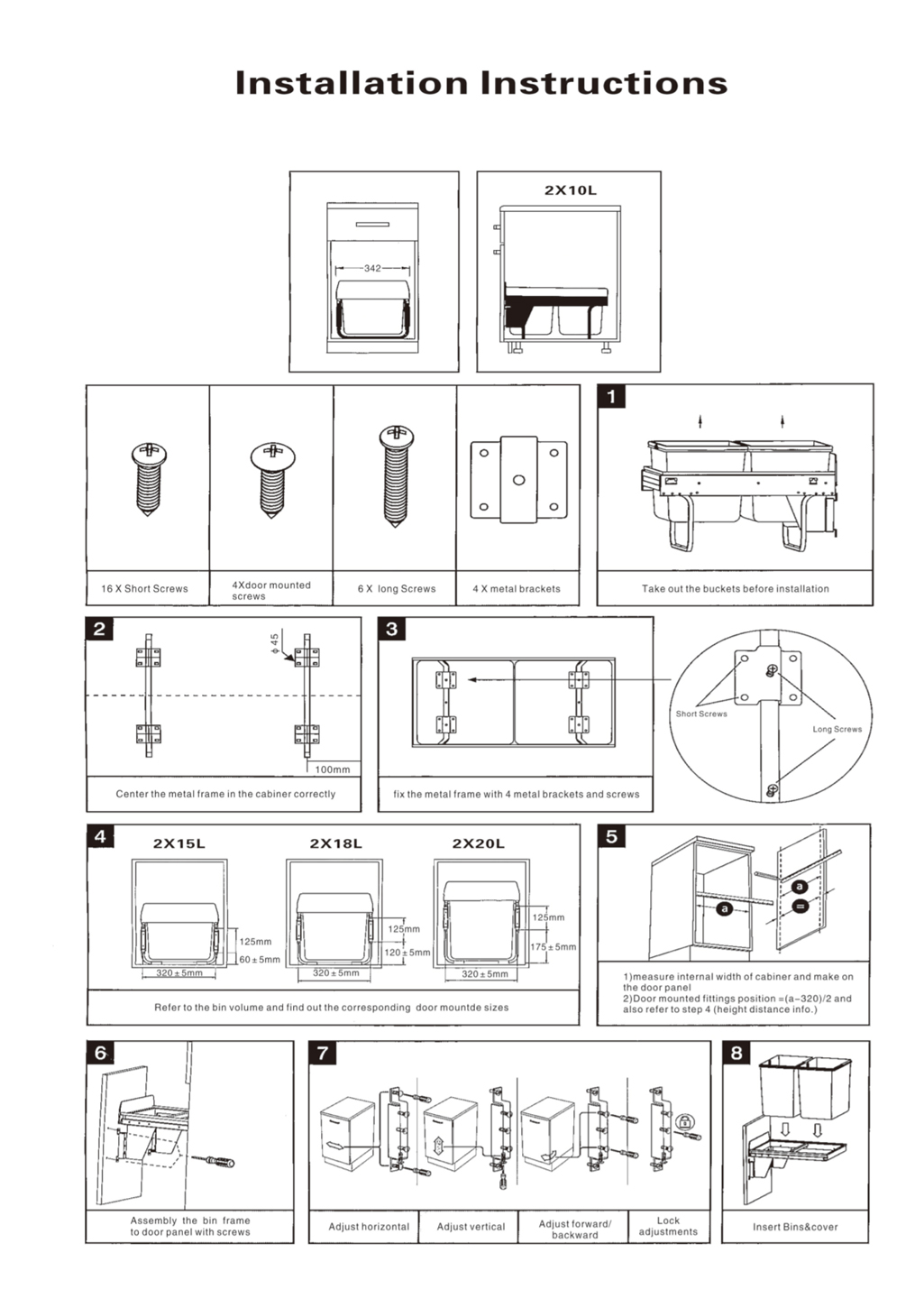PB-023 Dual Bin Dimensions PB-023 Dual Bin