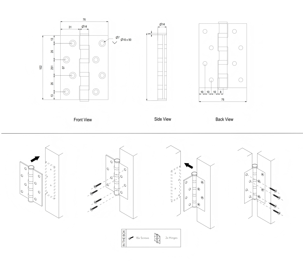 DH-A035 Butt Hinge Installation Guide DH-A035 Butt Hinge