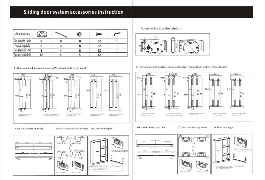 DF-C004 Concealed Door Roller Installation DF-C004 Concealed Door Roller