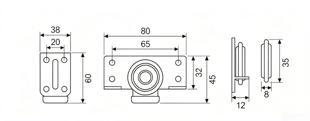 DF-B030 Roller Structure Dimension Guide DF-B030 Roller Structure Dimension Guide