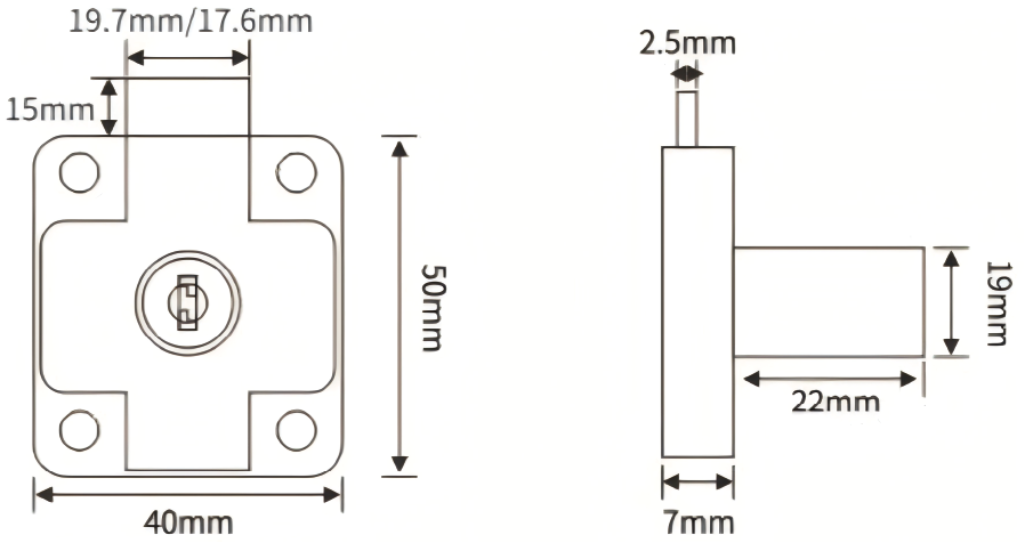FL-CD03 Furniture Lock Dimension Drawing FL-CD03 Furniture Lock Dimension Drawing